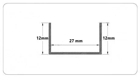 Profilé U chromée Pour Panneau acoustique bois - vue alternative