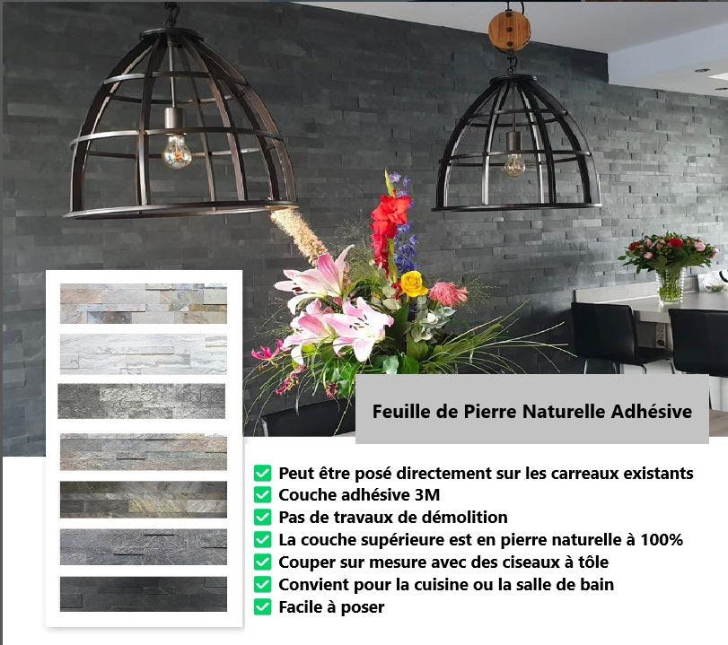 Pierre Naturelle Parement Adhésive Seoul Macedonian posé mural