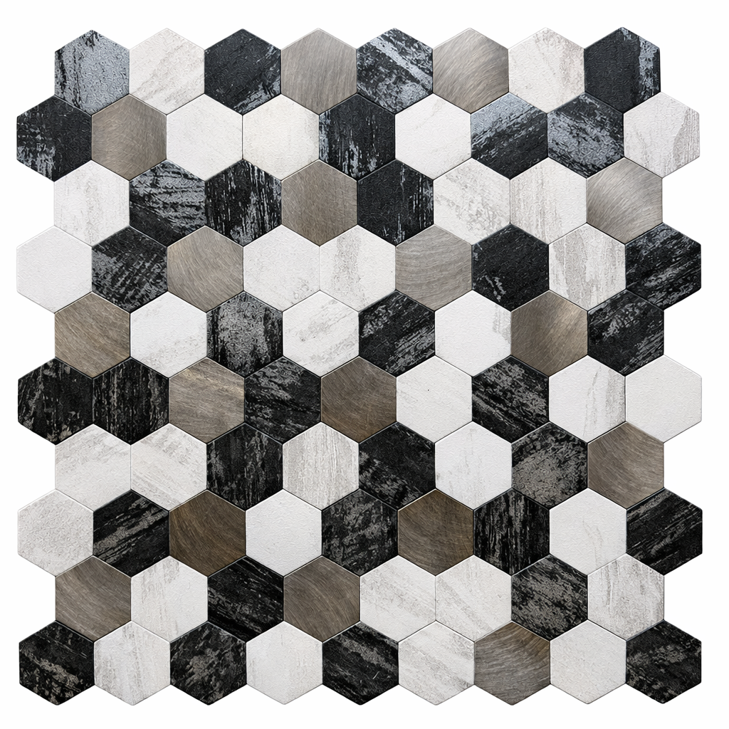 Crédence Adhésive - Mosaïque Cuisine a Coller Noir Beige