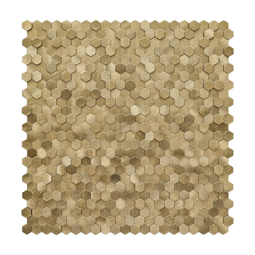 Crédence Adhésive - Mosaïque Relief Doré Décoration Cuisine - vue alternative