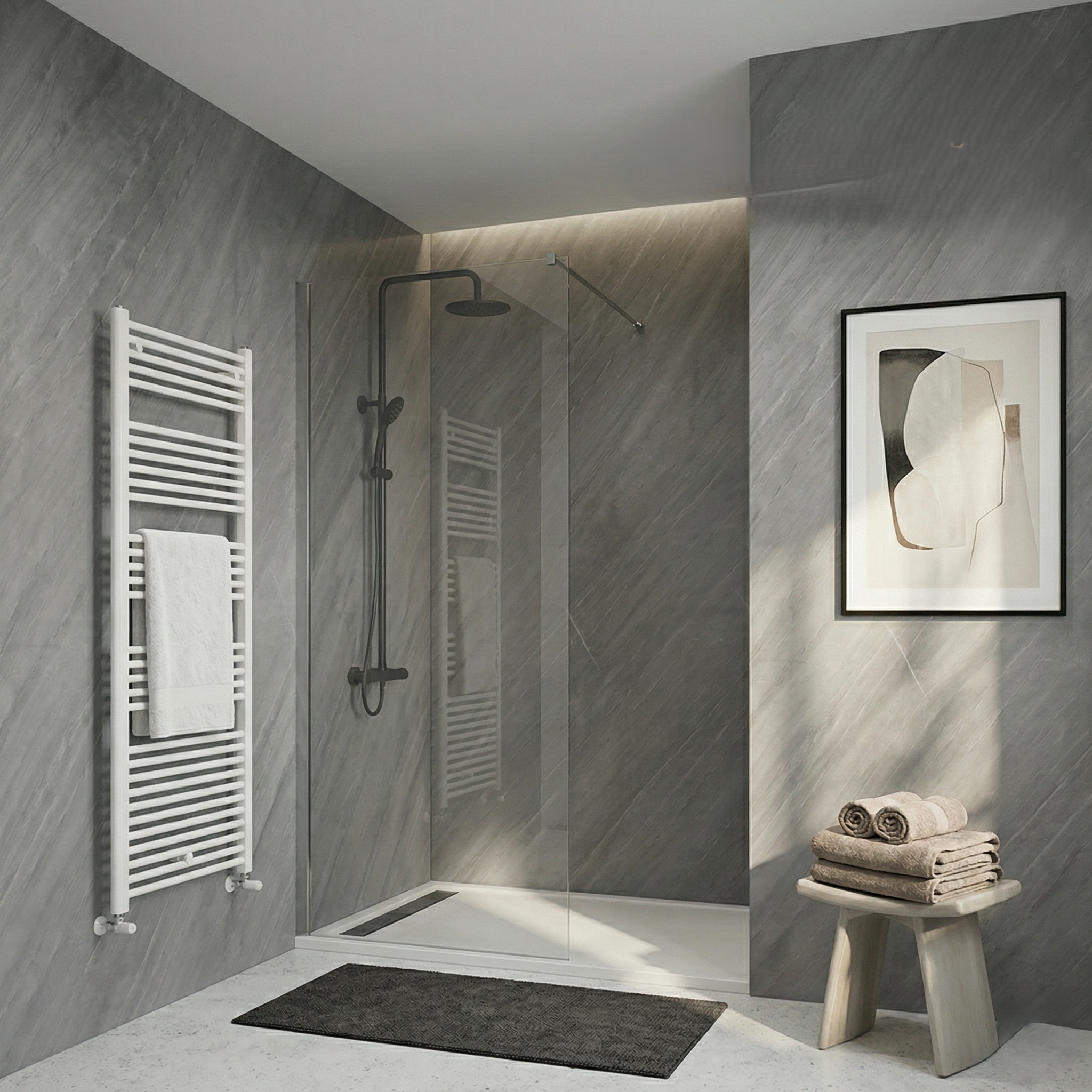 Feuille De Pierre Naturelle Hong Kong Nero Douche - vue alternative