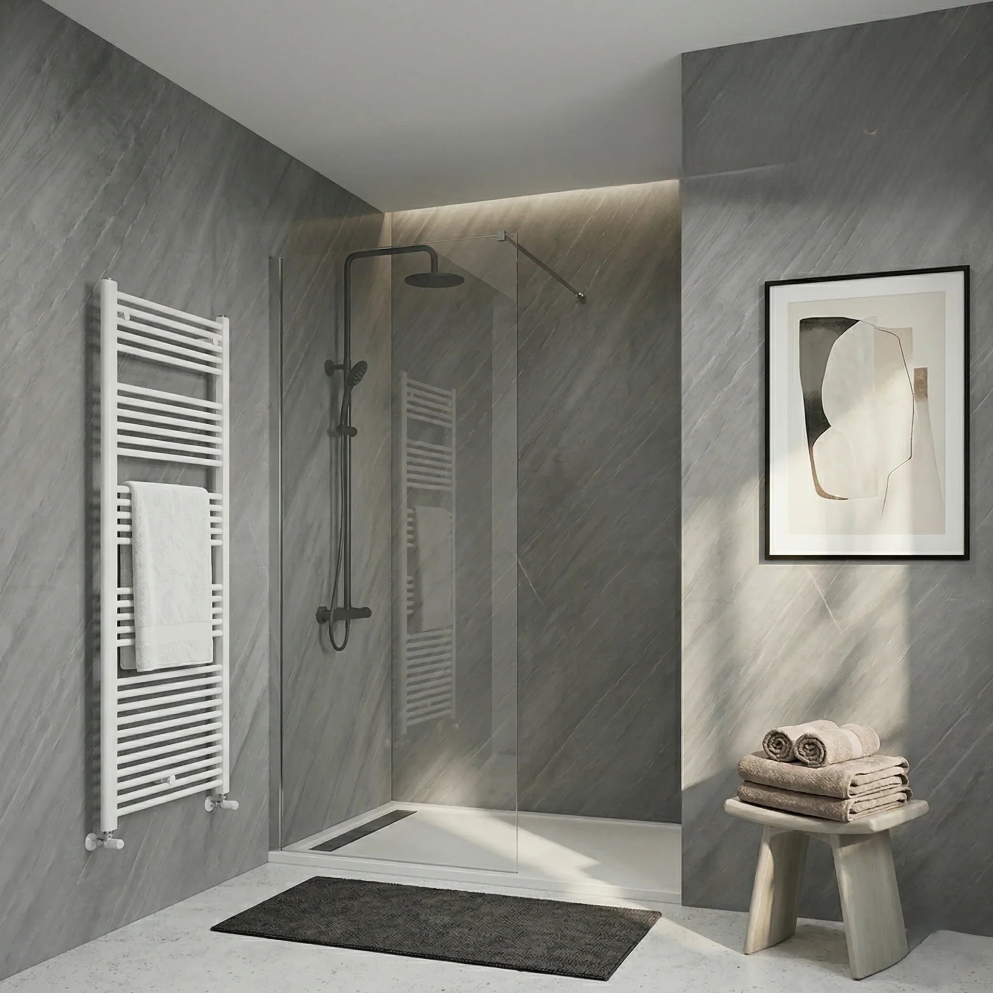 Feuille De Pierre Naturelle Hong Kong Nero Douche - vue alternative