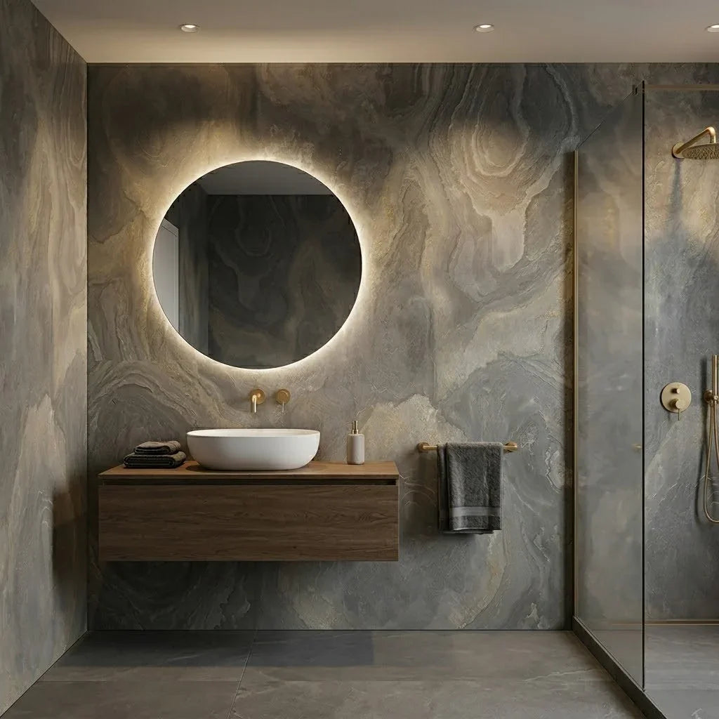 Feuille De Pierre Naturelle California Doré Salle de bain - vue alternative