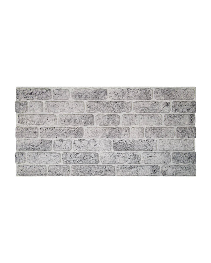 Parement Mural Brique Gris Béton - Imitation Pierre 3D - 100 x 50 CM