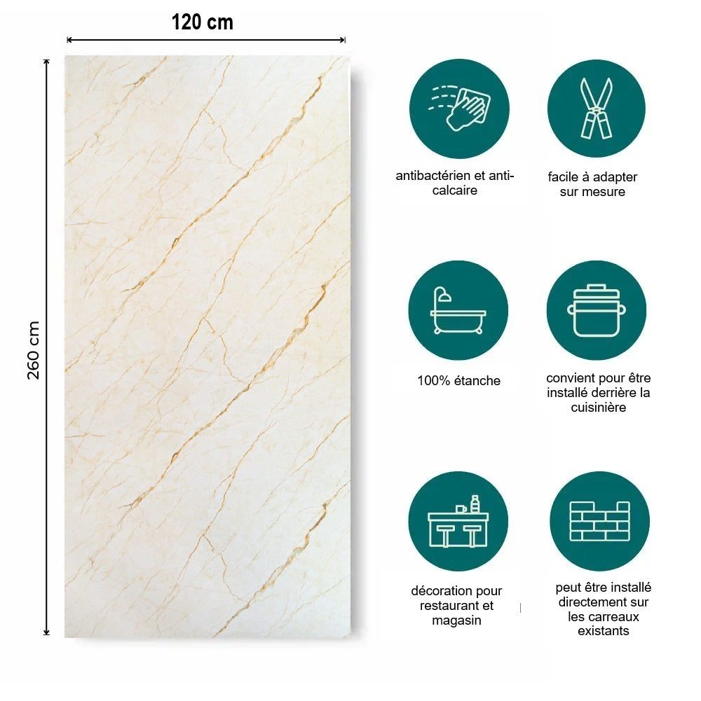 Panneau PVC Marbre Beige Explication Produit
