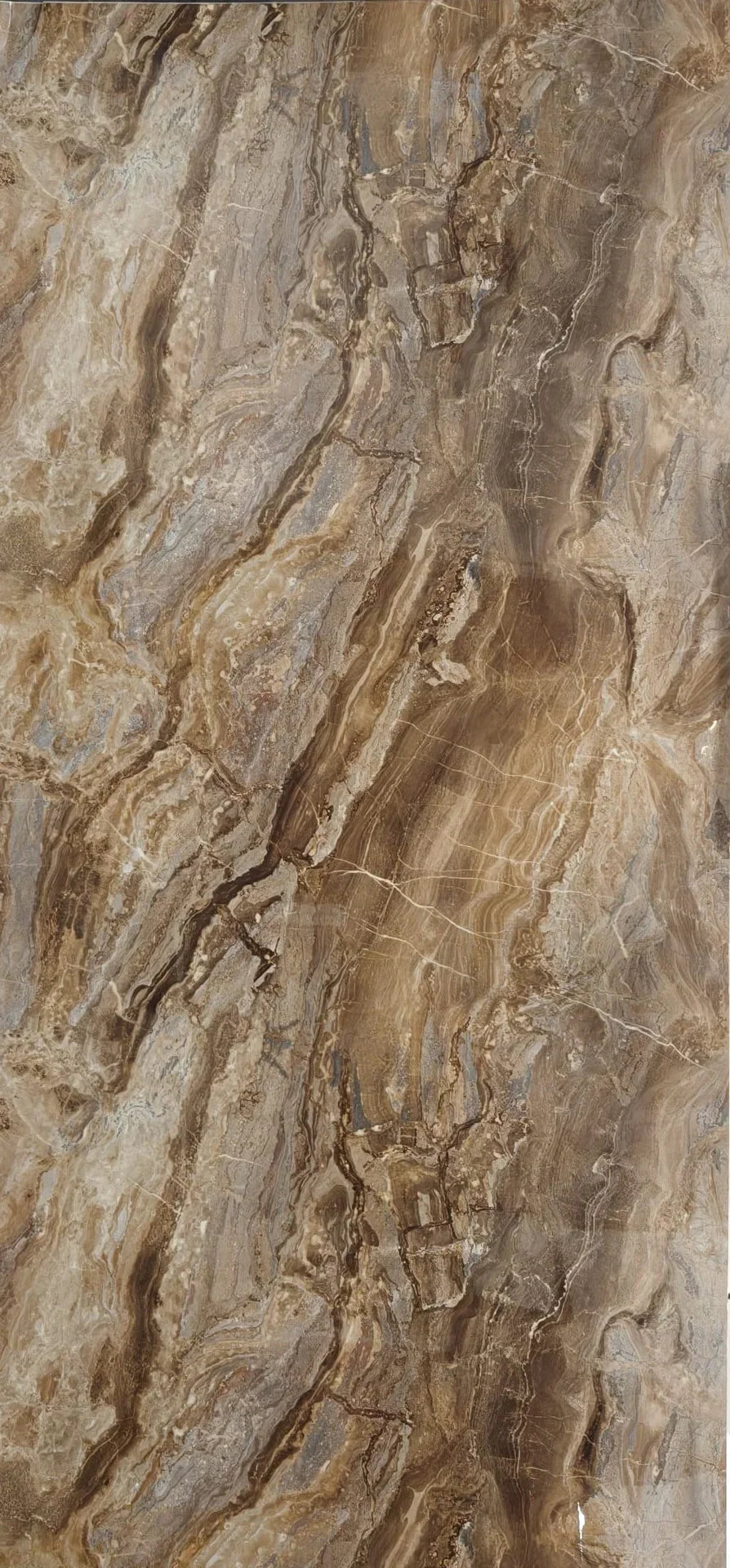 Plaque Mural PVC Imitation Marbre – Onyx Cuivré Royal 260 x 120 CM - vue alternative