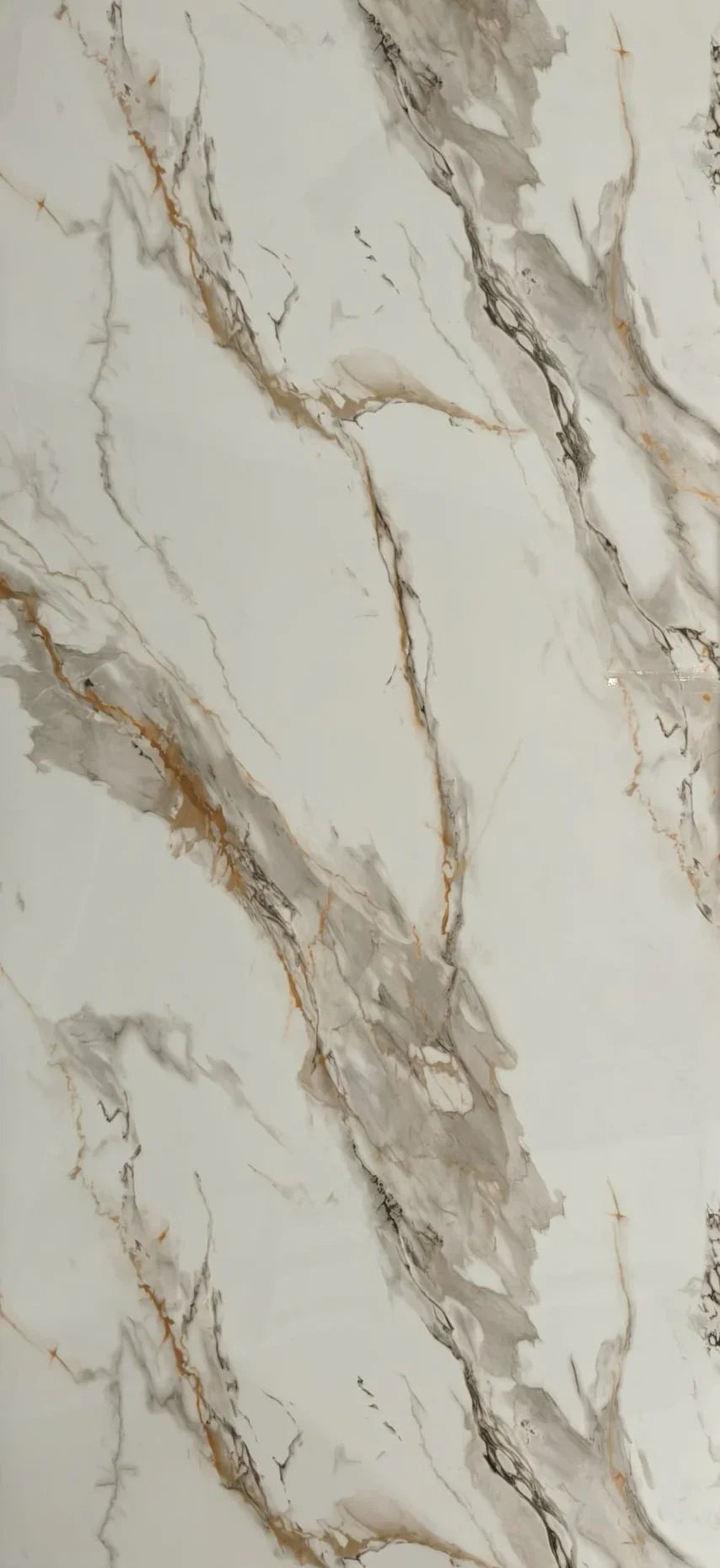 Panneau Mural PVC Effet Marbre Blanc Marron - 260 x 120 CM - vue alternative