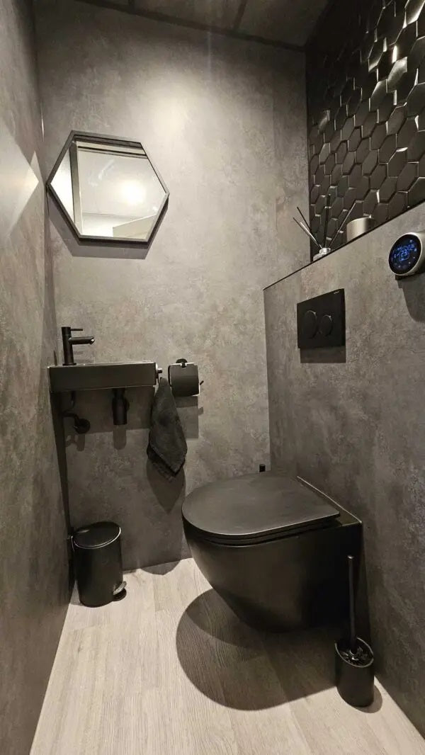 Pannaux Muraux Beton Ciré mural toilette