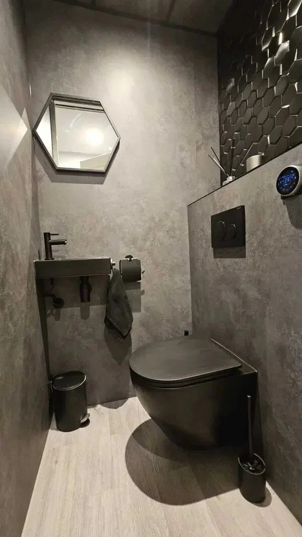 Panneaux Muraux Béton Ciré SPC Mat – Salle De Bain Et Douche - vue alternative