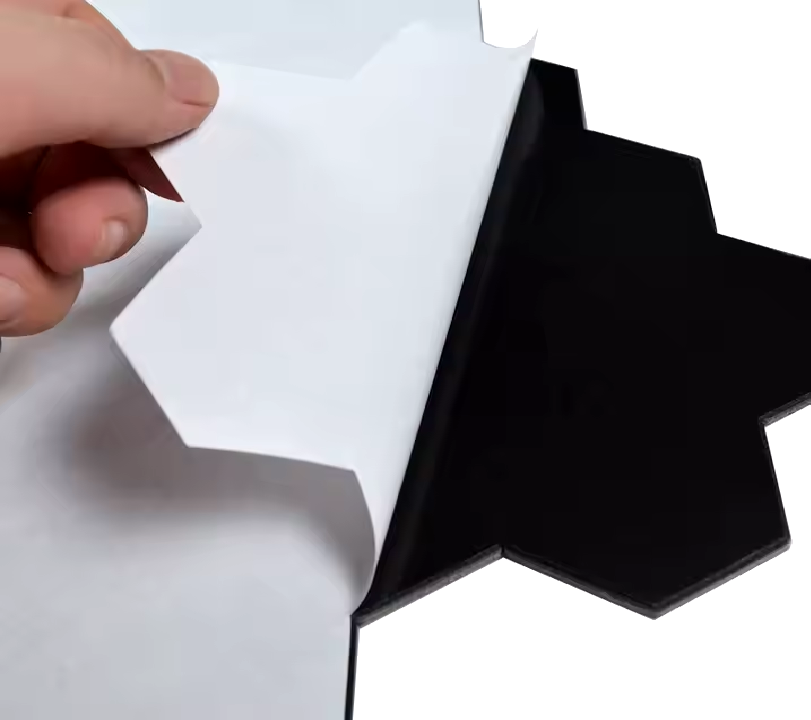 Crédence Adhésive Mosaique Hexagonale Anthracite en Verre - By My Deco