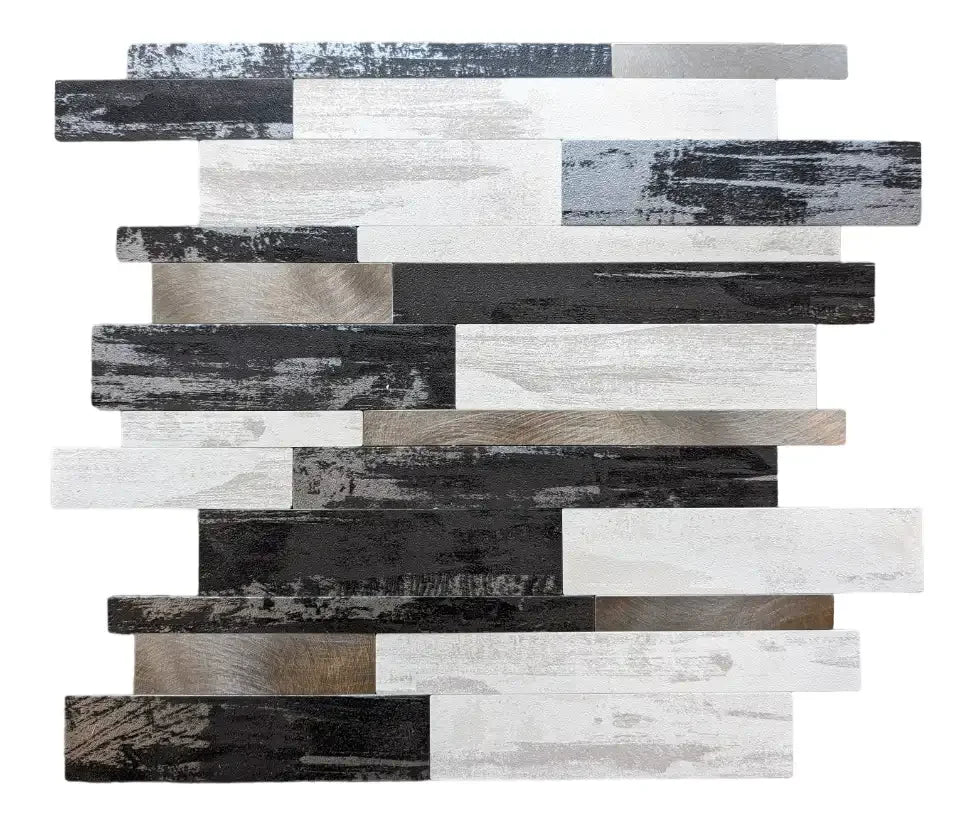 Crédence Cuisine Adhésive - Mosaique Beige Noir - vue alternative