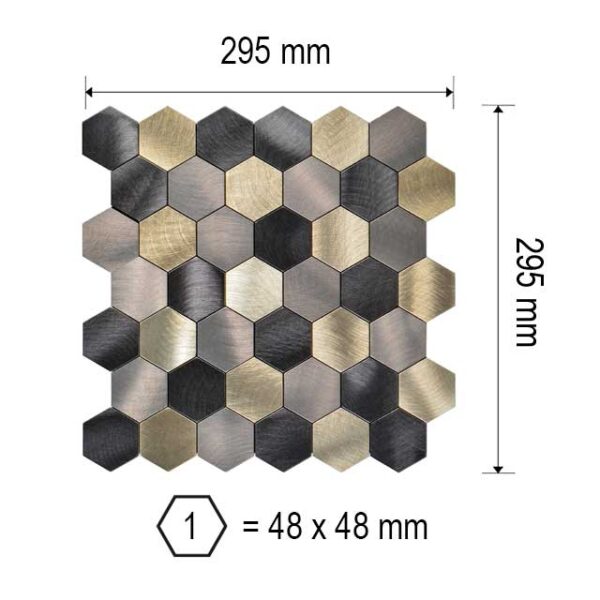 Crédence Mosaique Autocollant Noir Doré pour Cuisine et Salle de Bain
