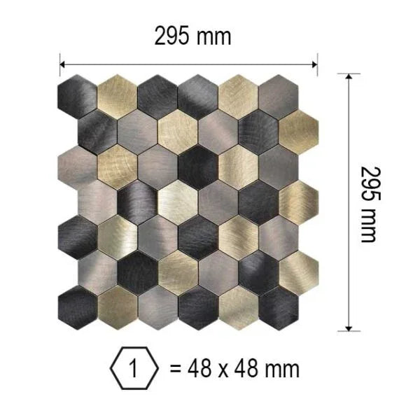 Crédence Autocollant Mosaique Noir Doré - Crédence de Cuisine - vue alternative