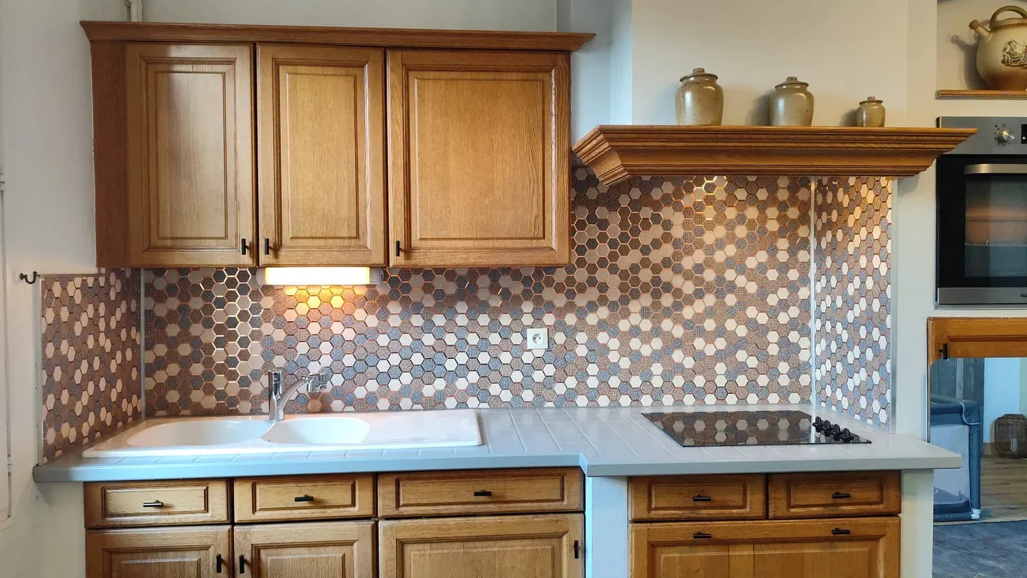 Plaque Mosaïque Adhésive Crédence Cuivre Bleu - vue alternative