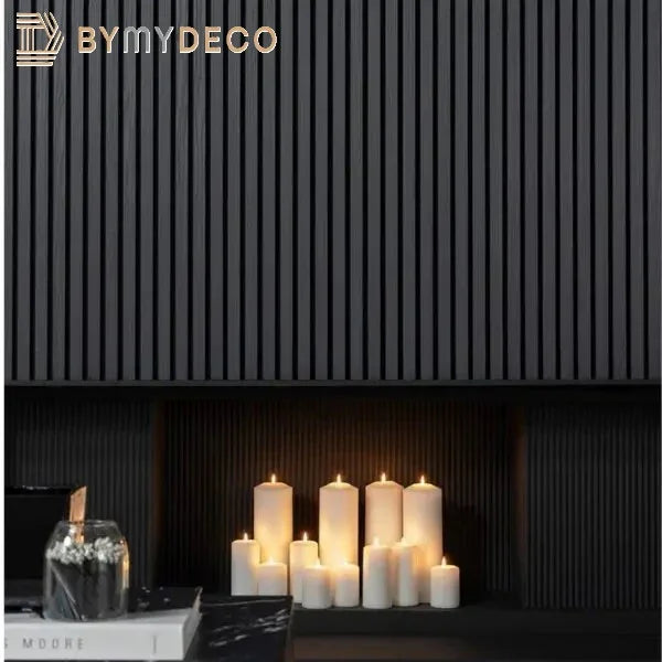 Panneau Acoustique Bois Noir 260 - Tasseaux Bois Noir - By My Deco