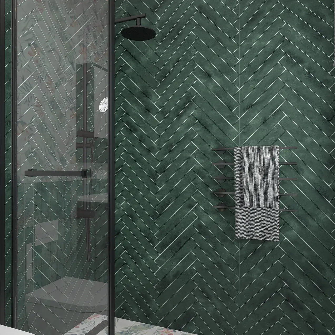 panneau_mural_vert_dans_la_douche