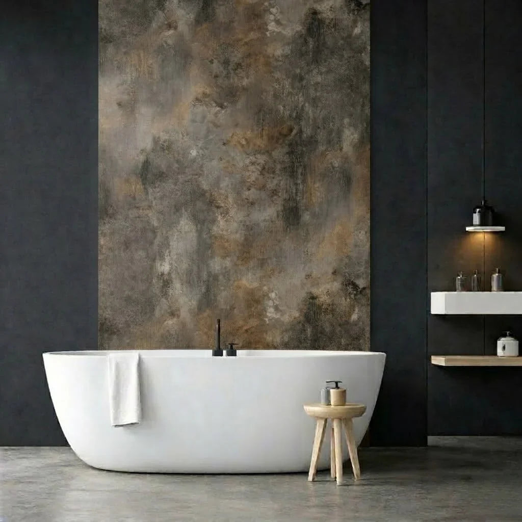 Panneau Mural Salle de Bain SPC Bronze Cuivré – Étanche & Anti-Rayure - vue alternative