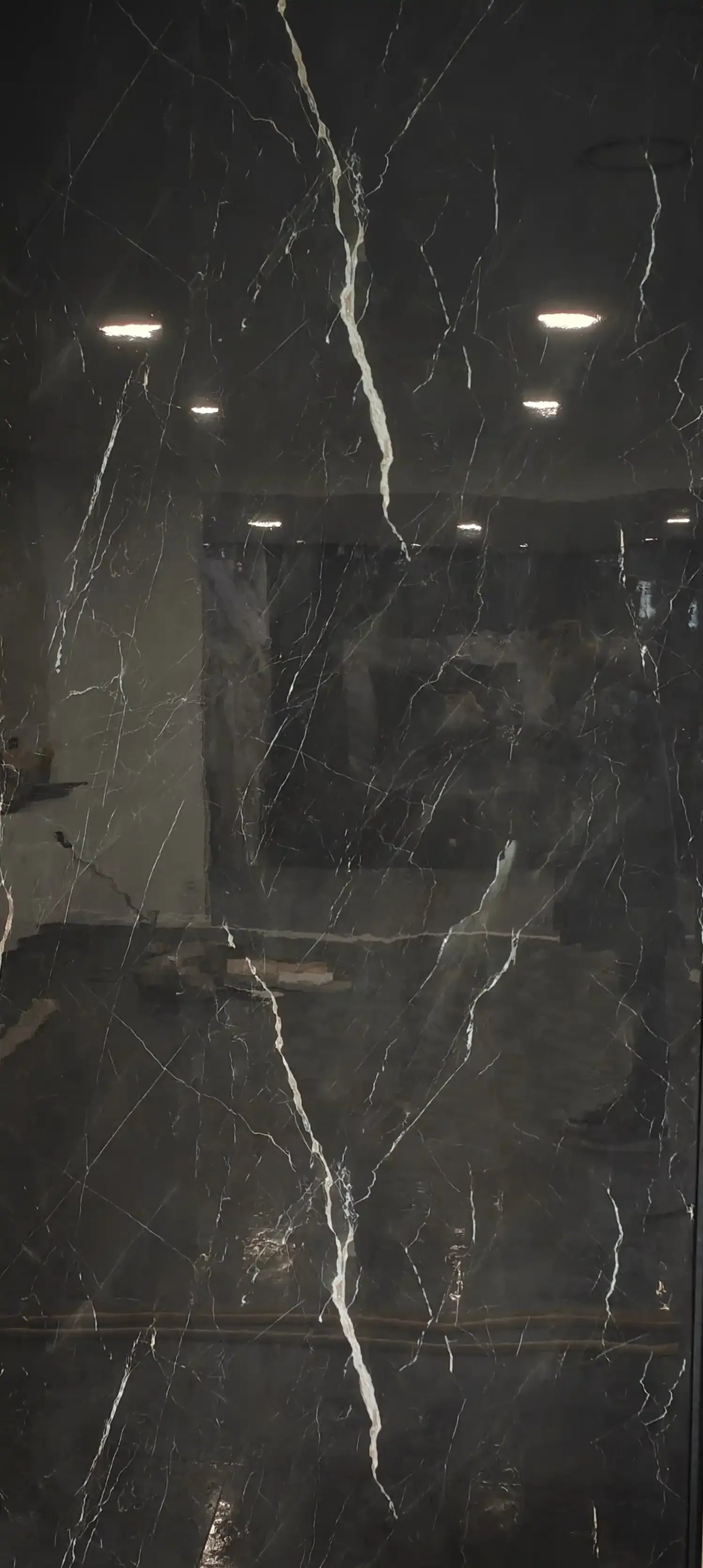 Panneau Mural PVC Effet Marbre Noir - Impérmeable revetment wc