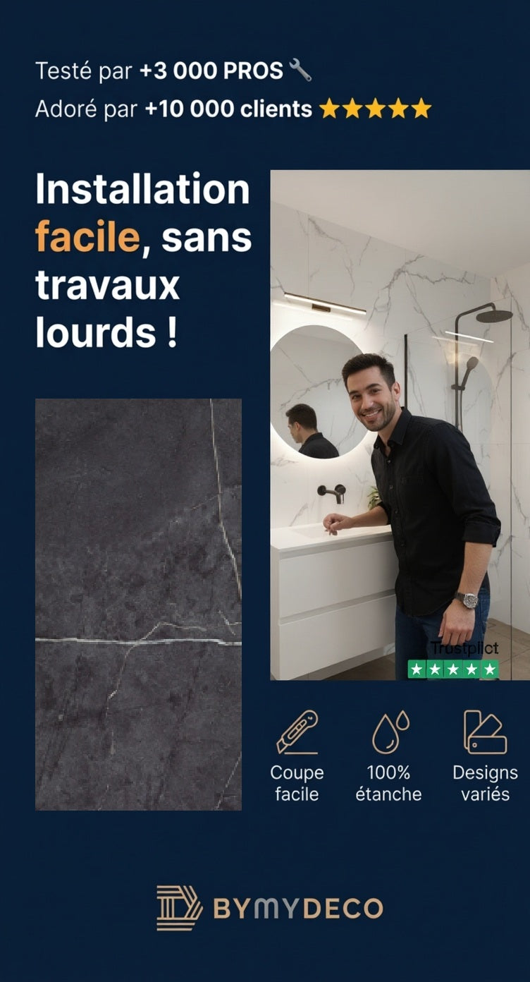 Panneau SPC Anthracite MAt Instalation Facile