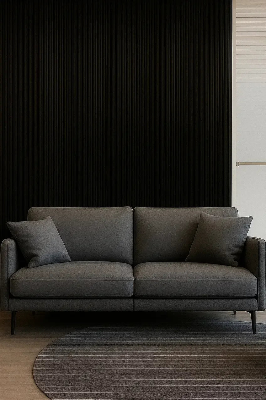 Panneau Acoustique Bois - Textile Daim Noir 260 x 60 CM - vue alternative