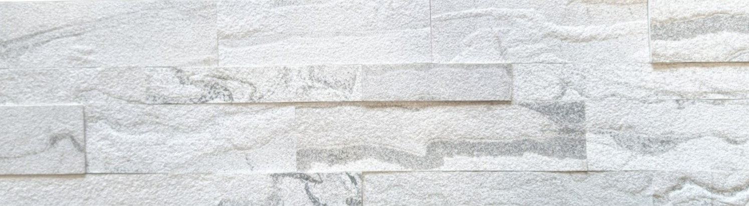 Pierre Naturelle Parement Adhésive Crédence Blanc Satvario posé pour murs