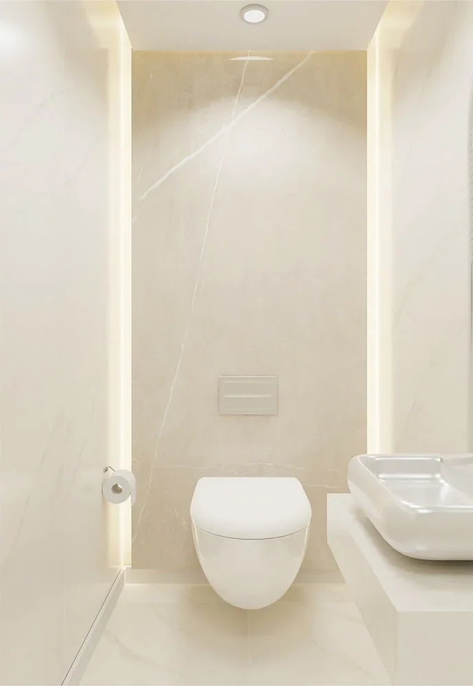 Panneaux Muraux Salle De Bain SPC Marbre Beige Mat - By My Deco
