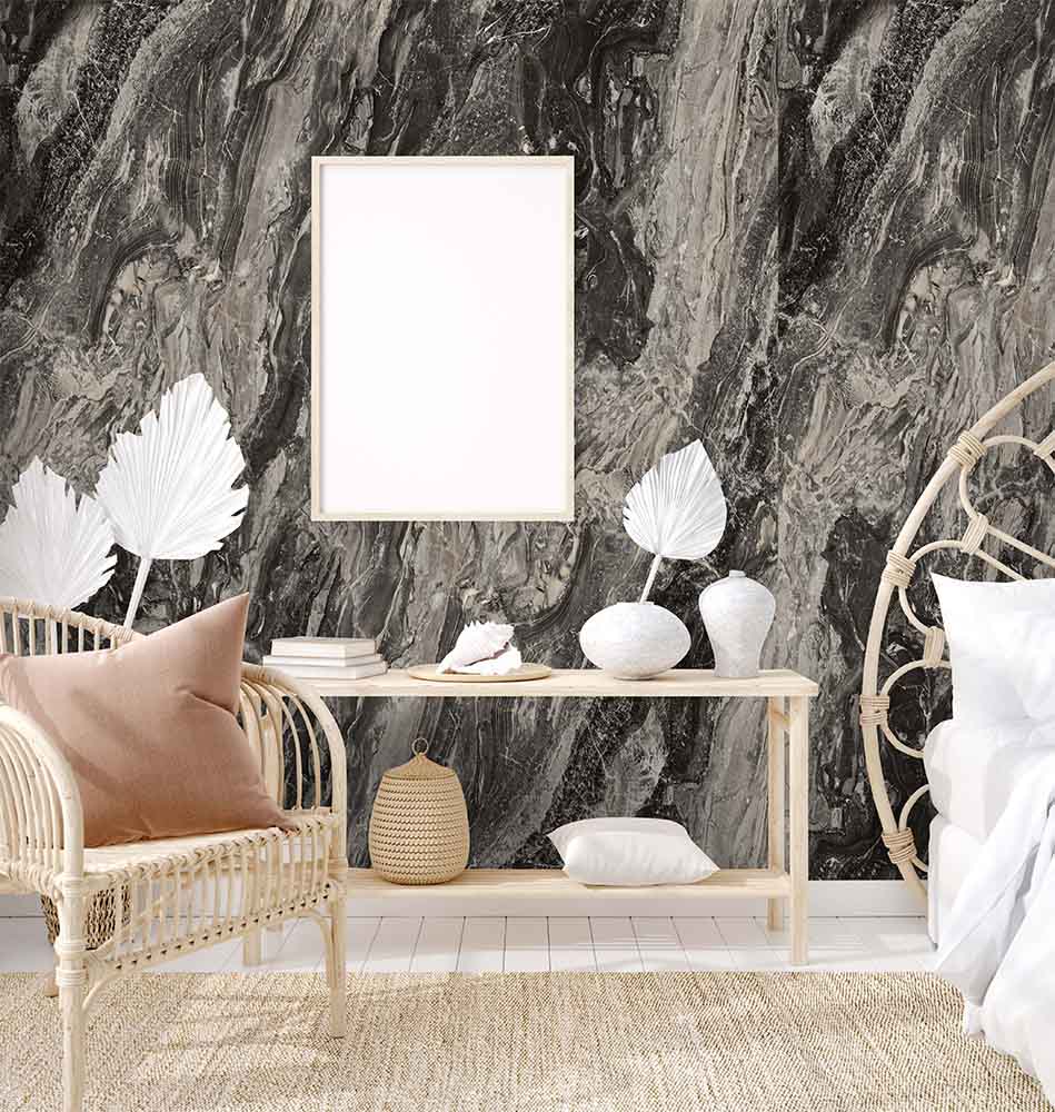 Panneau SPC Volcan Noir – Effet Marbre Noir 260 x 120 CM - vue alternative