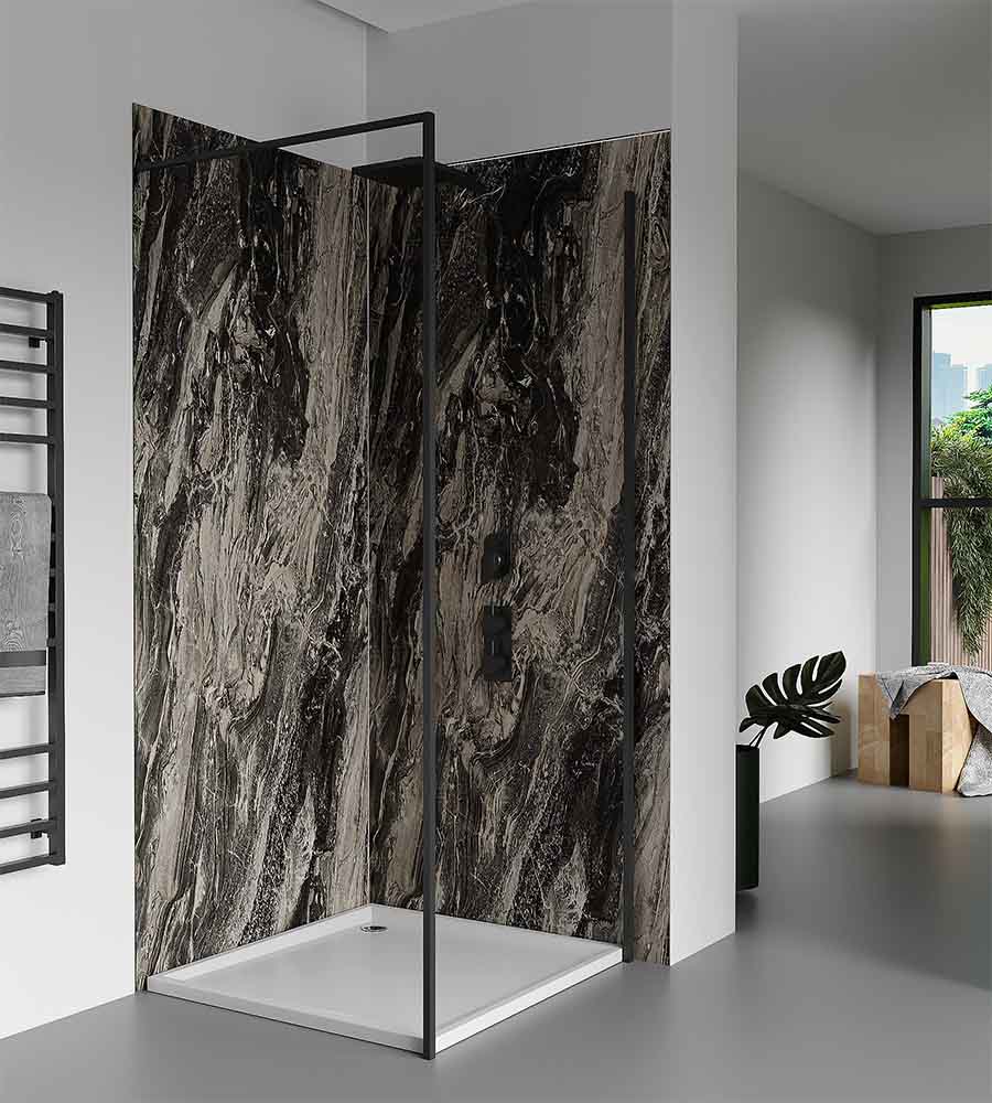 Panneau SPC Volcan Noir – Effet Marbre Noir 260 x 120 CM