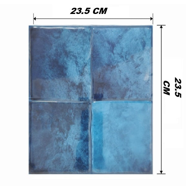 sticker carrelage carré bleu marine