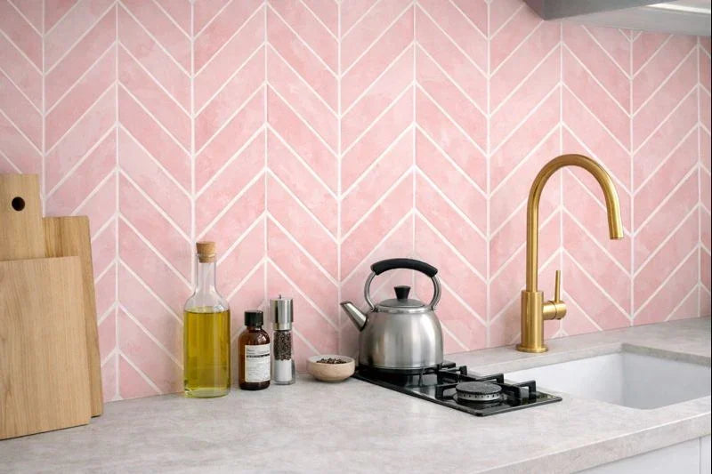 Sticker Carrelage Zellige Rose Adhésive – Effet Carrelage Marocain - vue alternative