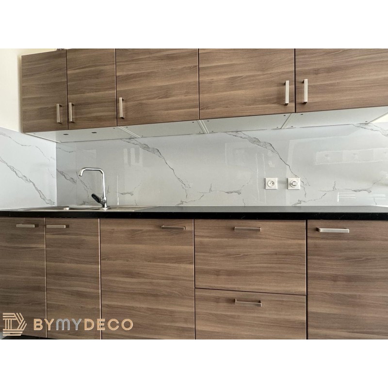 Panneau PVC Effet Marbre Blanc Douche 260 x 120 cm