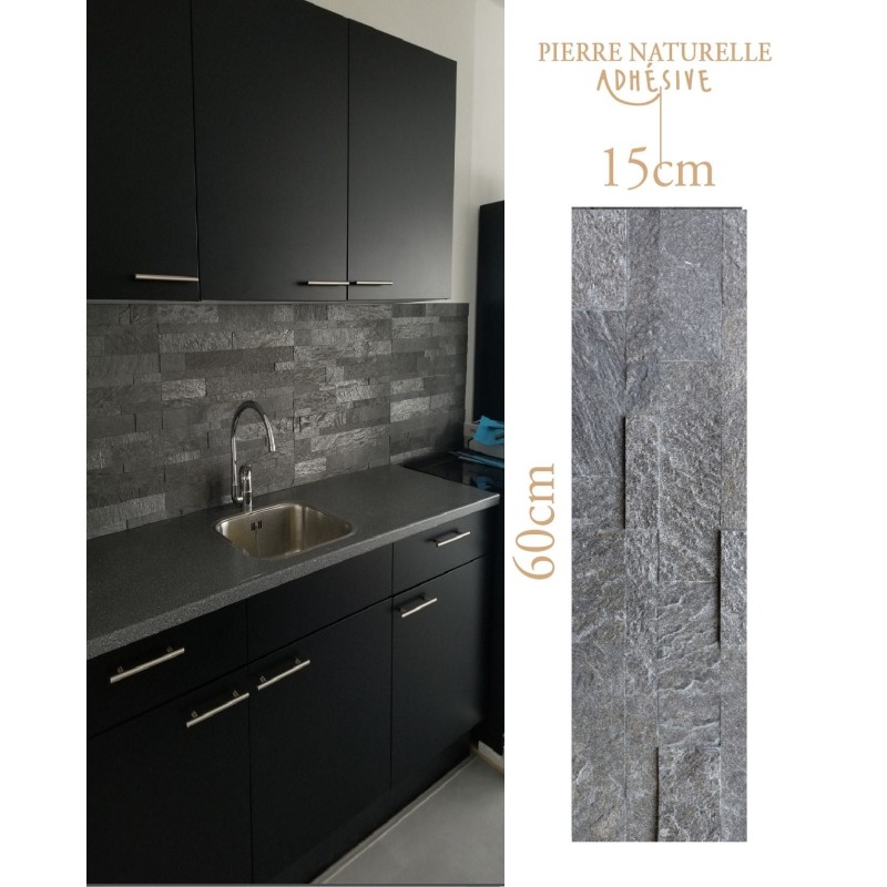 Pierre naturelle adhésive Muraux London Gris Beton