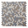 Mosaique Adhésive Credence Petit Hexagone Bleu Grise Crémé