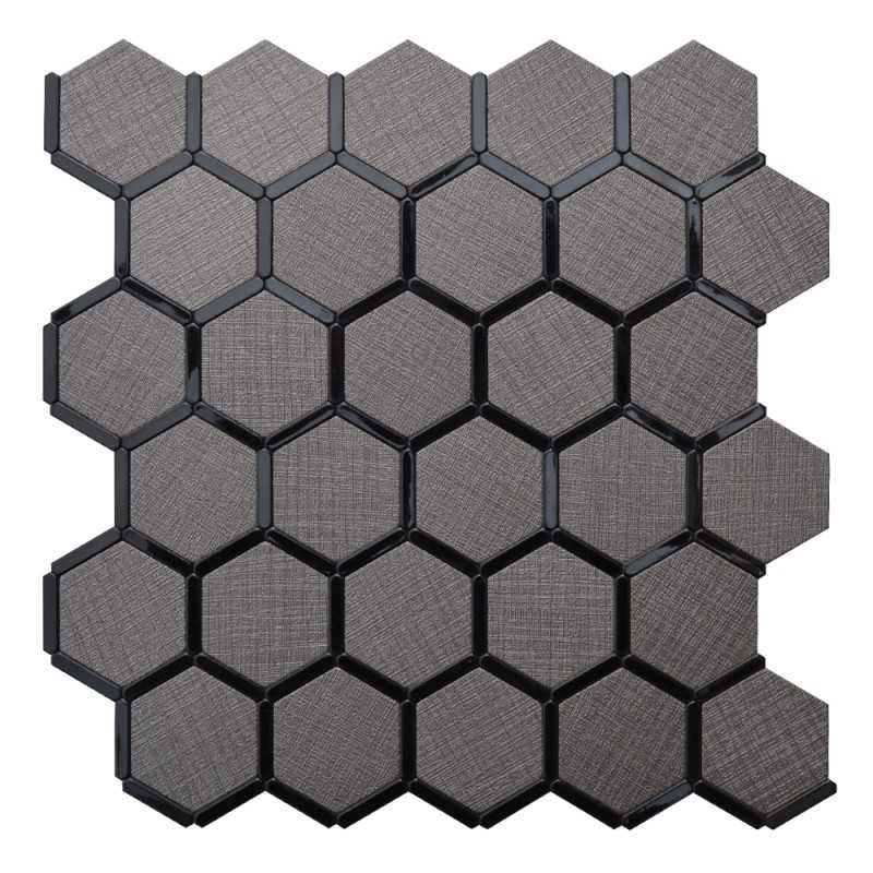 Mosaïque Adhésive Hexagone Gris Noir