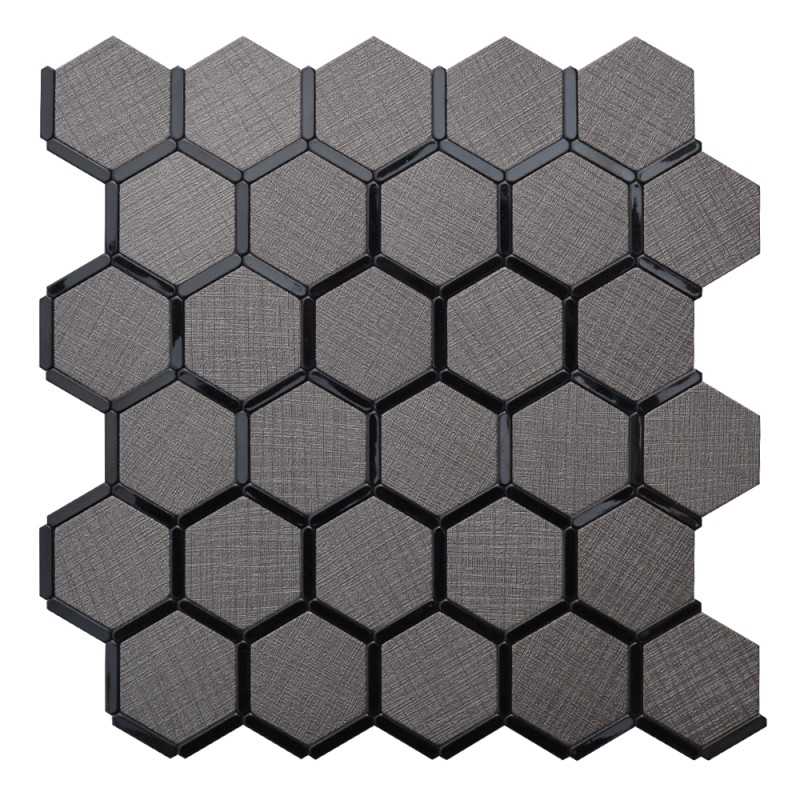 Mosaique Adhésive Hexagone Gris Noir