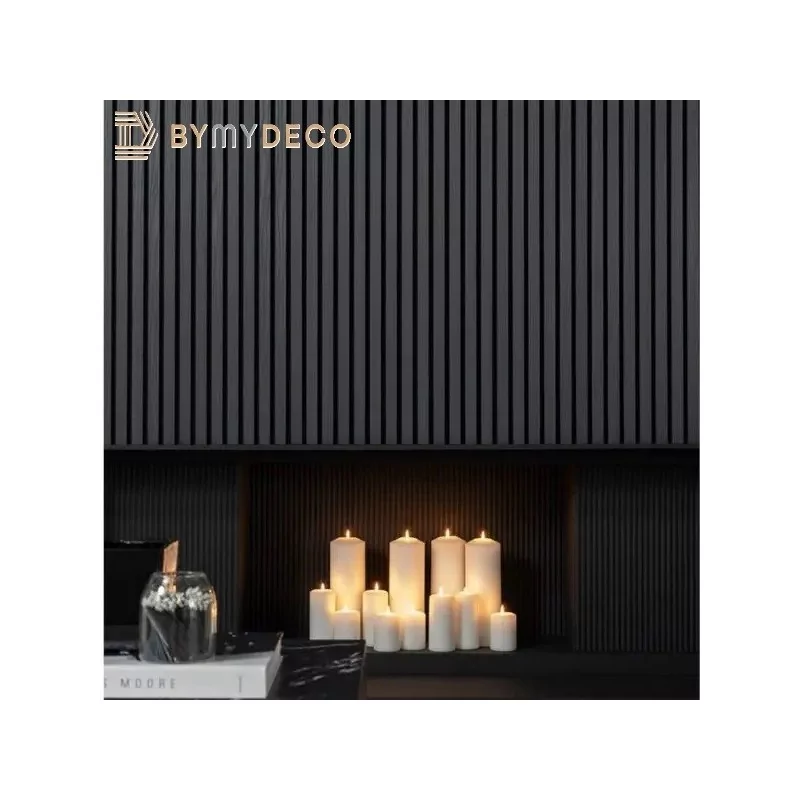 panneau acoustique noir dans un salon design scandinavie