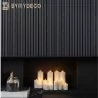 panneau acoustique noir dans un salon design scandinavie