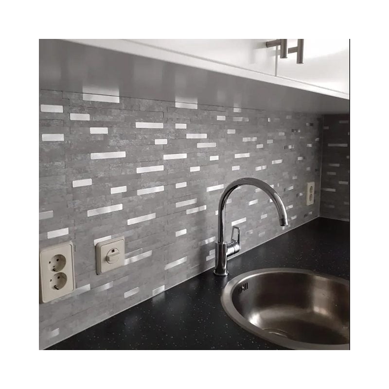 Mosaique Adhesive crédence anthracite