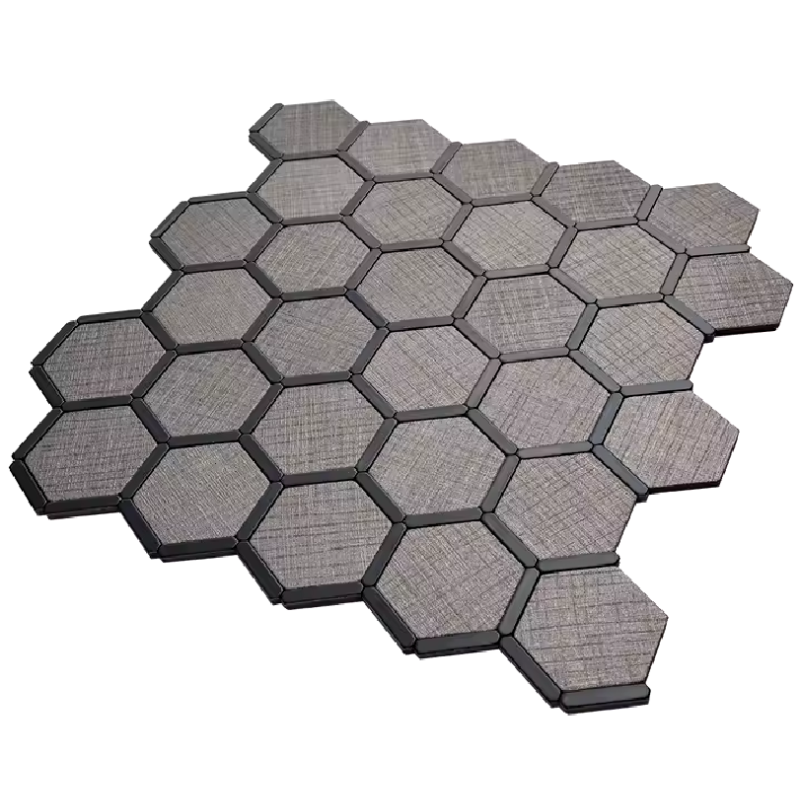 Design élégant de mosaïque hexagonale gris noir pour mur de cuisine