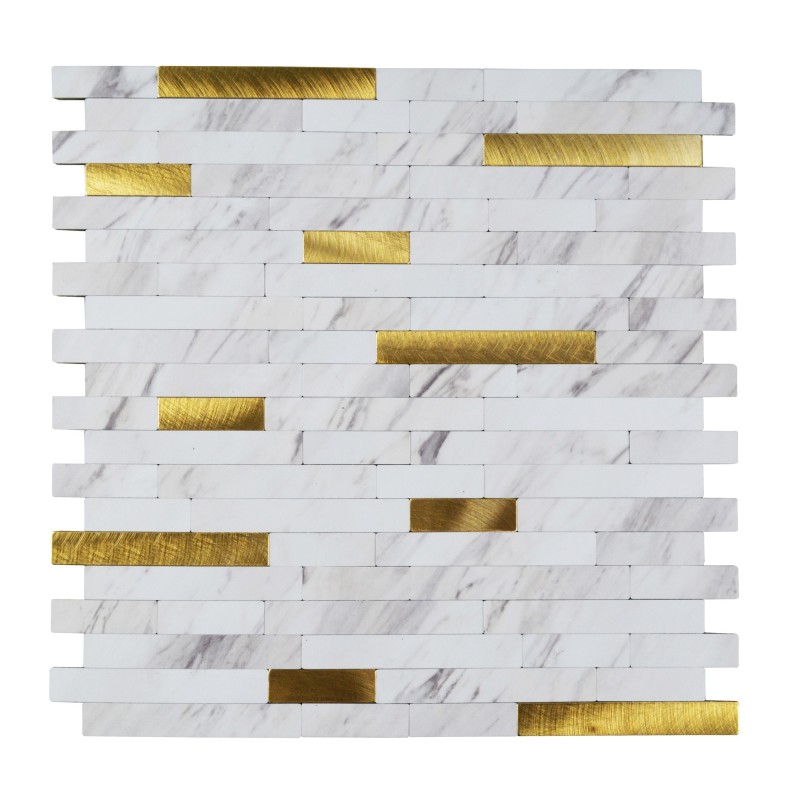 Mosaique Adhésive Blanc doré