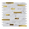 Mosaique Adhésive Credence Autocollant Blanc Or 30 x 30 CM