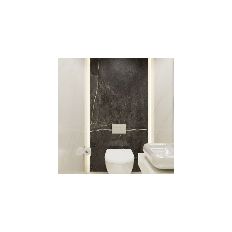 panneau mural toilette look mat beton