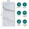 Panneau PVC marbre or blanc 260x120 cm pour rénovation salle de bain