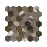 Mosaique Adhésive Hexagone Cuivre marron crédence de cuisine
