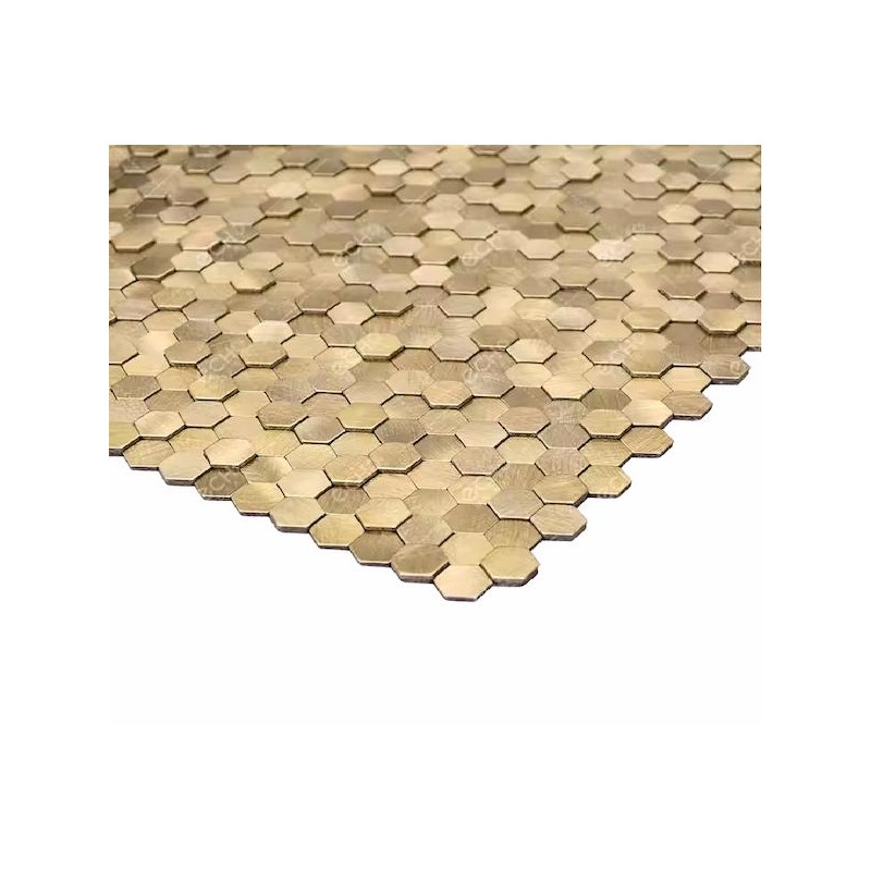 Crédence moderne en mosaïque adhésive relief doré - Ajoutez du style et de la brillance à vos murs