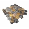 Mosaïque adhésive cuivre brillant pour salle de bain - Installation facile et design moderne