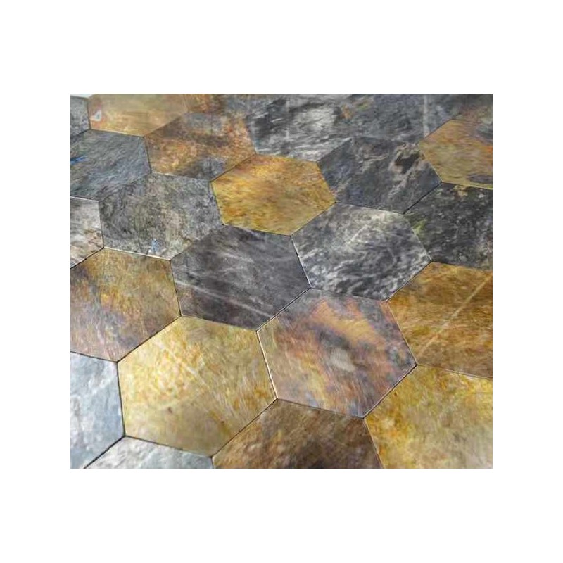 Mosaïque adhésive cuivre brillant pour salle de bain - Solution rapide et pratique pour rénover votre salle de bain