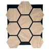 Hexagone Bois Acoustique Chêne | Murale Phonique 66x81 cm
