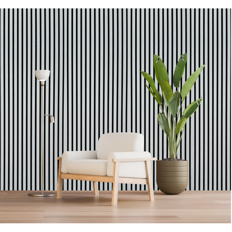 Panneau Bois Gris Dans Salon Mural