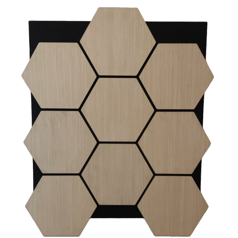 Hexagone Bois Acoustique Chêne | Murale Phonique 66x81 cm